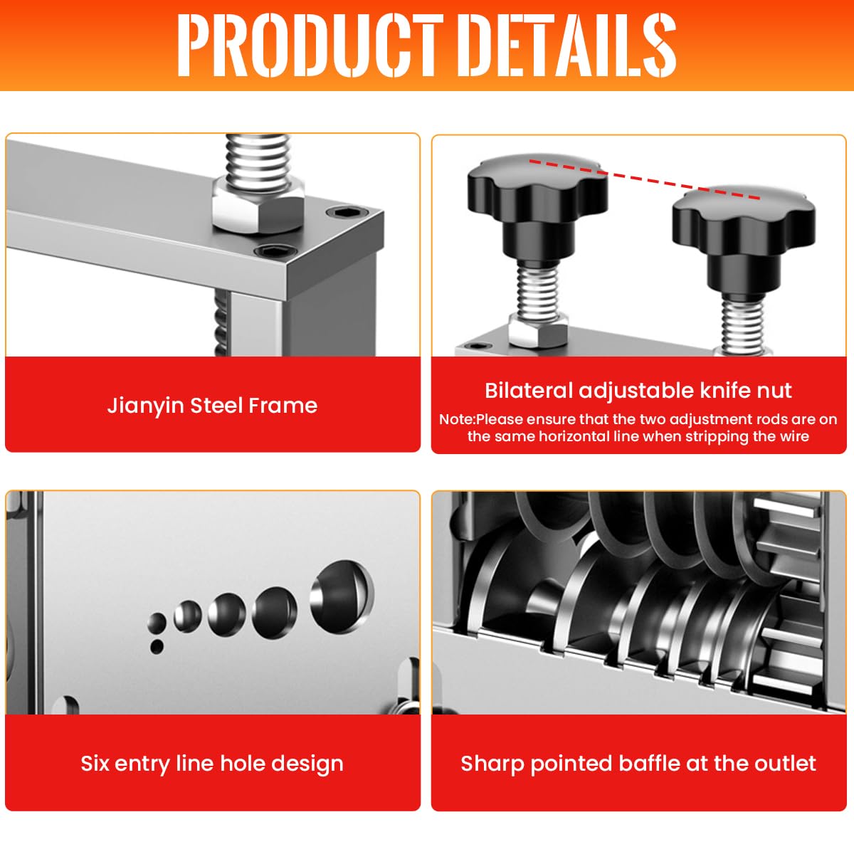 Serplex Wire Stripper for 0.8–3.2mm Wires with Adjustable Jaw and Non Slip Handle | DIY & Professional Use