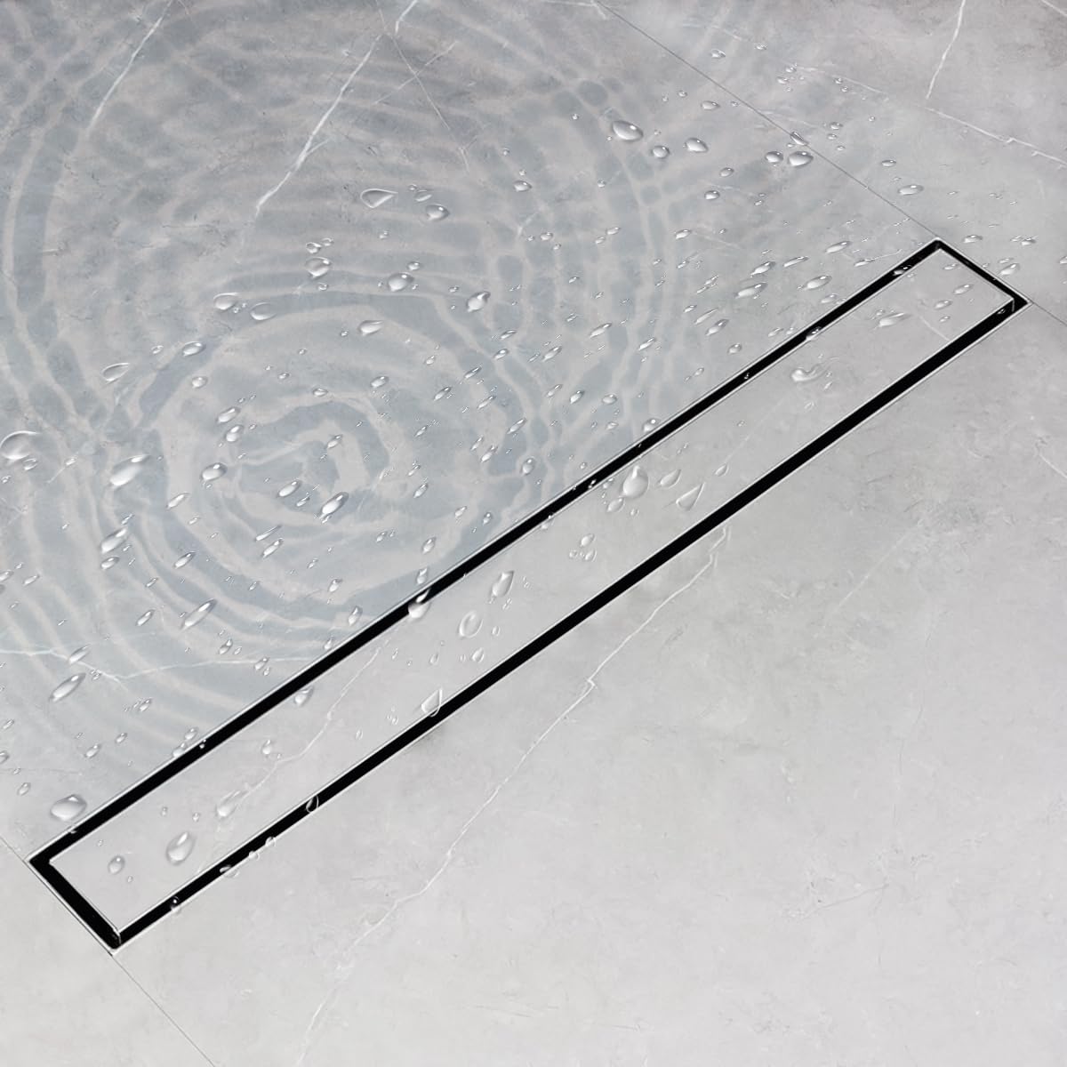 Serplex Linear Shower Drain for Bathrooms with Tile Insert Grate 23.6x3.9 in 304 Stainless Steel