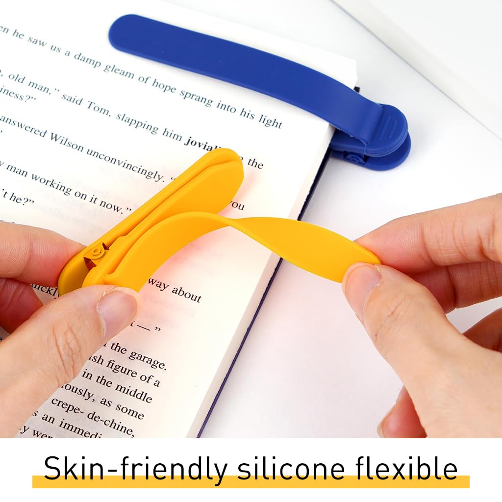 Climberty Silicone Bookmarks 3 Pack with Secure Clip On Design for Readers & Students | Slim Flexible Page Markers for Women and Book Lovers