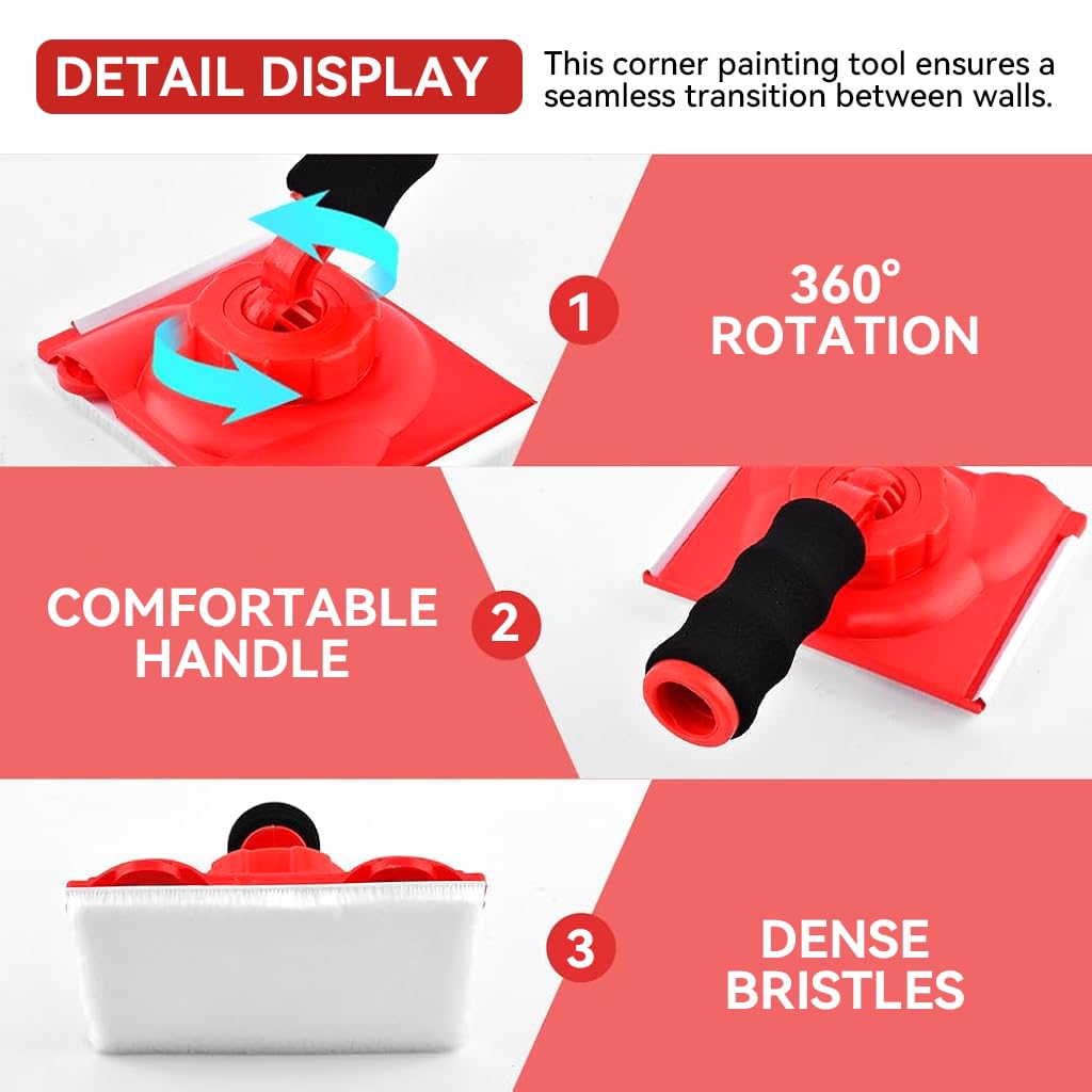 Serplex Paint Edge Trimmer Set for Walls and Ceilings with Foam Handle & Velvet Pad | Includes Two Replace Pads and Work Gloves