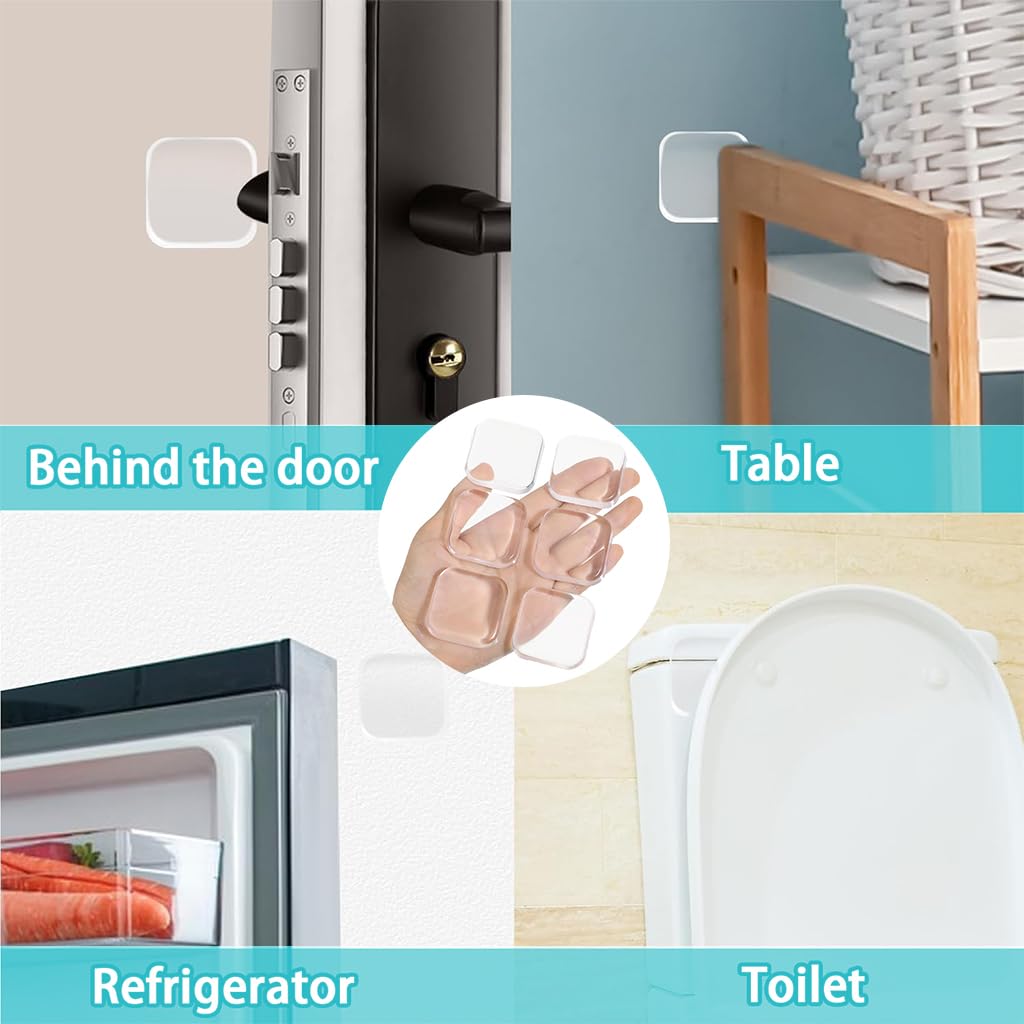 ZIBUYU Silicone Door Stopper for Home and Office featuring 1.57 in Adhesive Bumper | Noise Reduction Wall Protector
