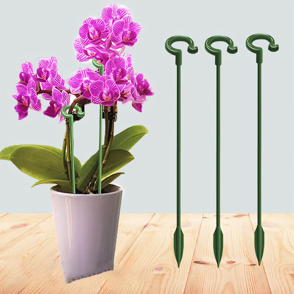 Optifit Plant Stakes for Orchid and Flower Support | 15pcs Set with 6.69–14.5 in Wire Rings