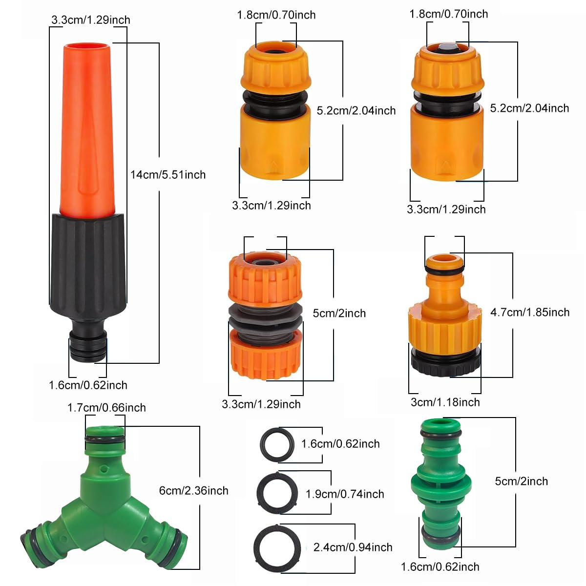 HASTHIP Garden Hose Connectors for Gardening and Car Washing with 34 pcs Quick Adapter Set | Plastic Material