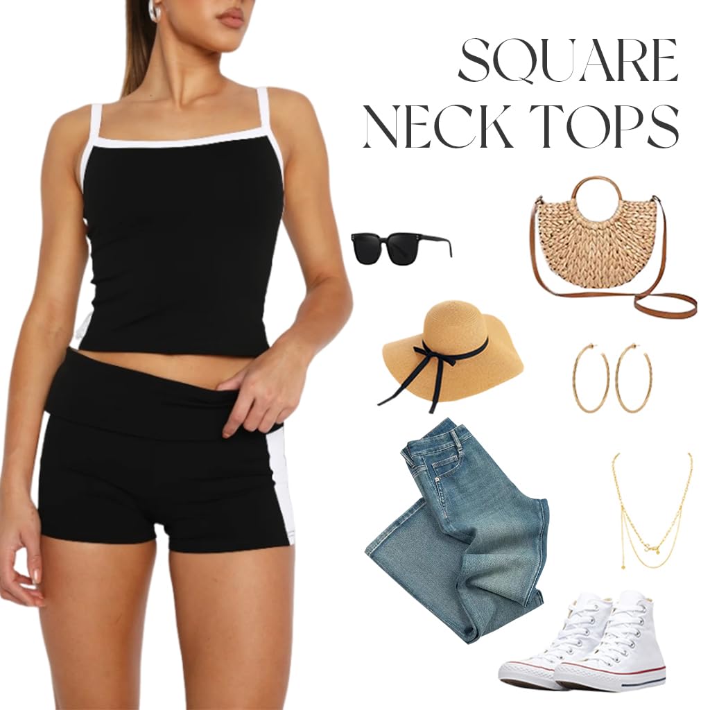 PALAY Women Tank Top for Casual and Evening Wear featuring Close-Fitting Black Design