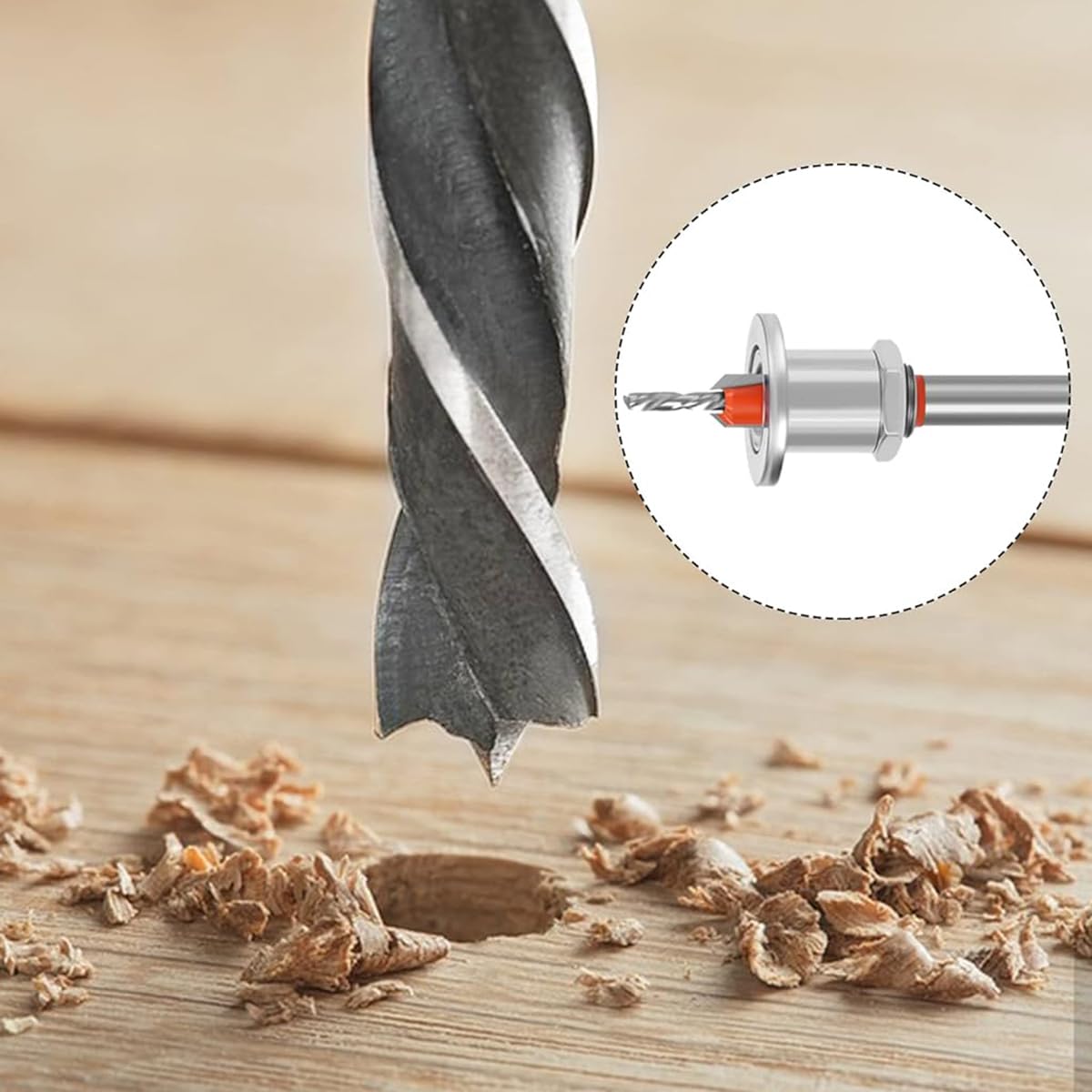 Serplex® 5Pcs Carbide Tipped 90° Countersink with Adjustable Low Friction Depth Stop Multifunctional Round Shank Bore Woodworking Drill Bit Taper Drill Bit Counterbore Drill Bit Wood Working Tools