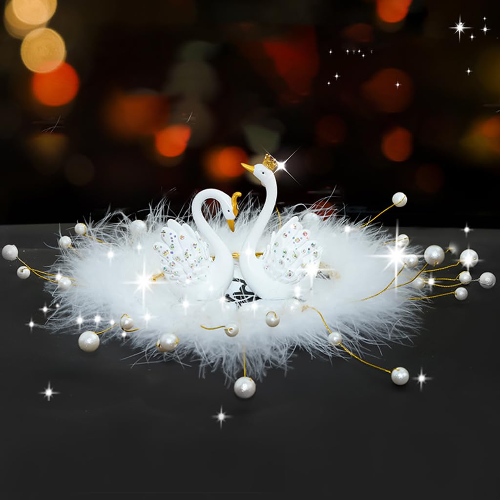 STHIRA Love Couple Swan Car Accessories for Dashboard featuring Creative Swan Figurines | Symbolizing Love and Unity for Elegant Car Interior Decor