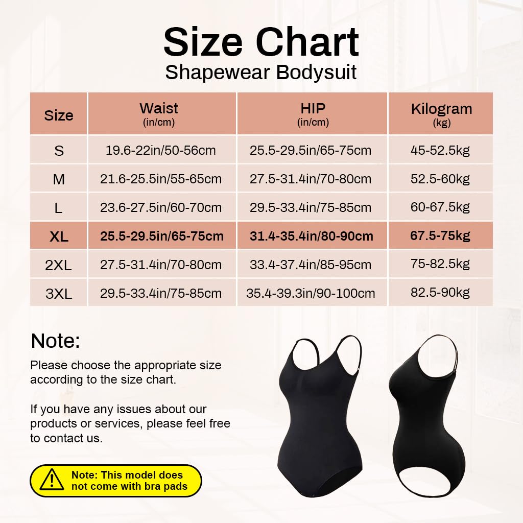 PALAY® Women Bodysuit Nylon High Stretchy Waist Trainer Basic Bodysuit Waist Trainer Tummy Control Countdown Bodysuit Slimming Body Shaper, XXL