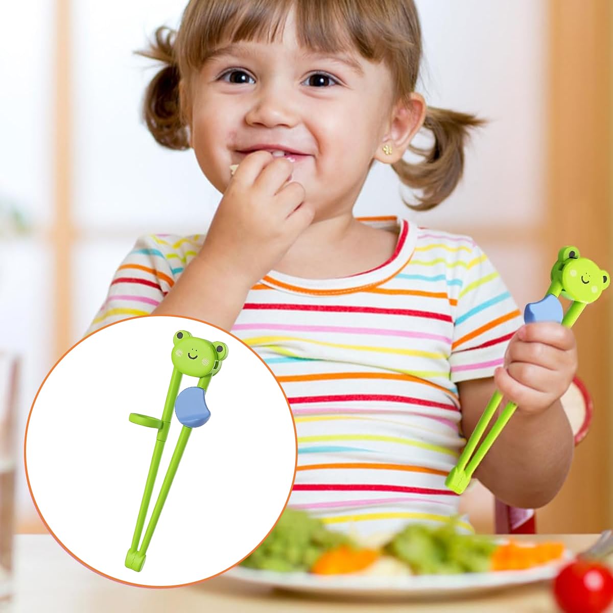 SNOWIE SOFT Training Chopsticks for Kids with Hinged Design and Anti Slip Tips | 3 Pairs BPA Free Self Feeding Set for Ages 3 7