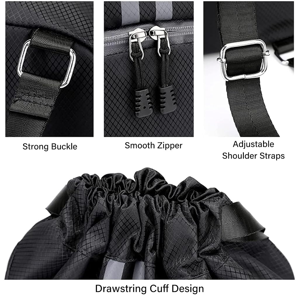 Optifit Drawstring Backpack for Outdoor Fitness with Shoe Compartment and Waterproof Oxford Fabric