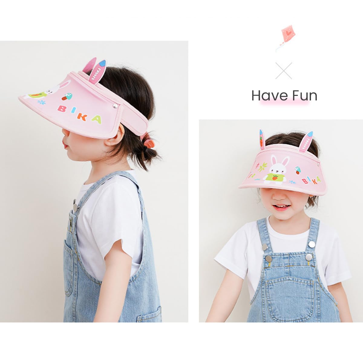 Venzina Sun Hat for Kids with Elastic Band and Flexible Wide Brim | UV Protection Pink