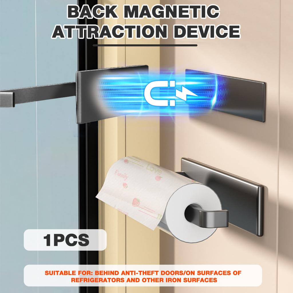 Supvox Magnetic Tissue Paper Holder for Kitchen with Strong Magnet & 6 in Roll Fit | Space Saving Rack for Fridge or RV