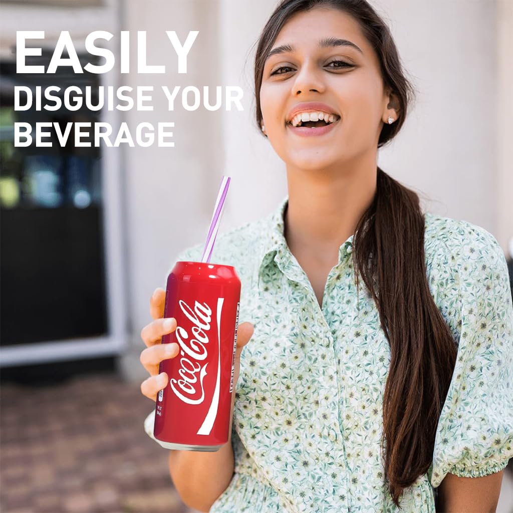 HASTHIP Beverage Can Sleeves 9PCS for 500ml Drinks with Zip Top Elastic Silicone Grip | Reusable