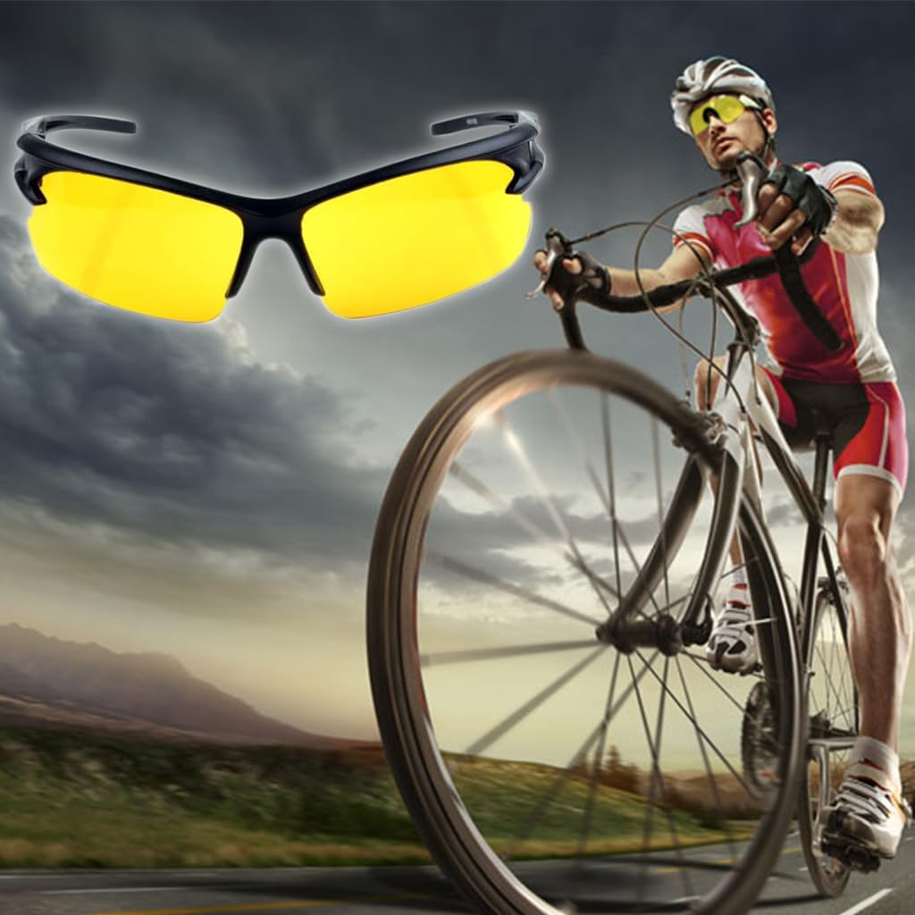Proberos Night Vision Glasses for Driving with UV400 Protection and 28g Ergonomic Design | Non Polarized Sports Sunglasses for Men and Women