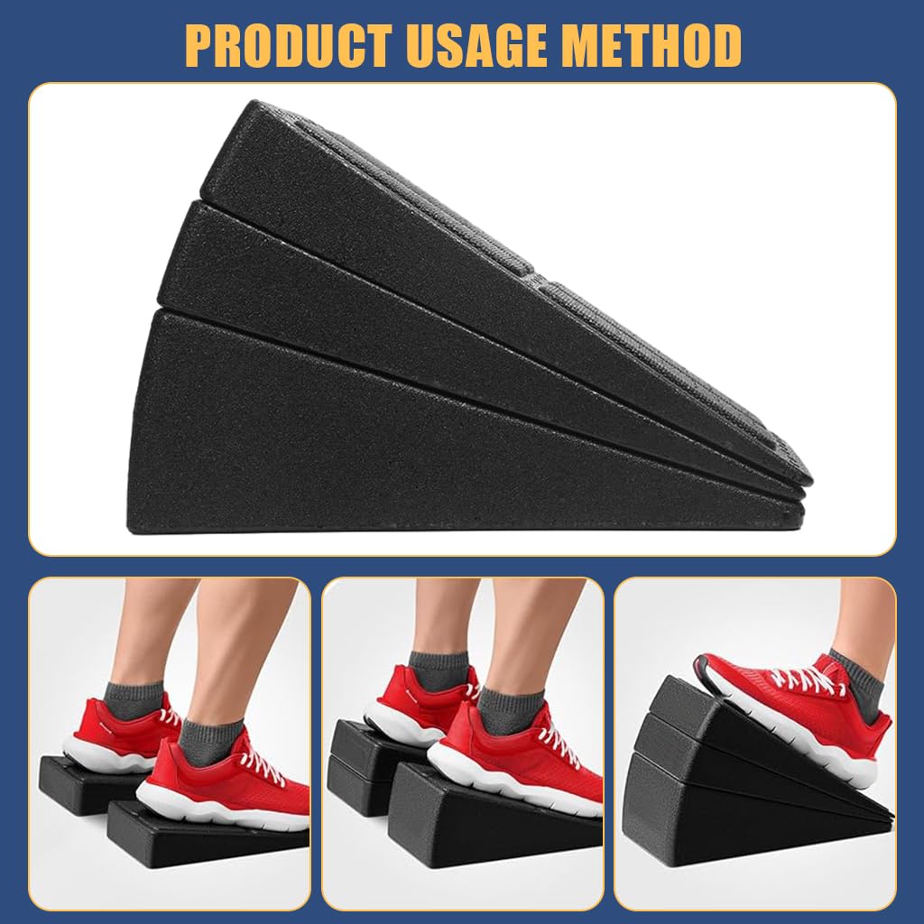 Proberos Squat Wedge Set for Squats and Calf Stretches with Adjustable 1.96–3.93 in Height | Non Slip EPP Wedge Blocks