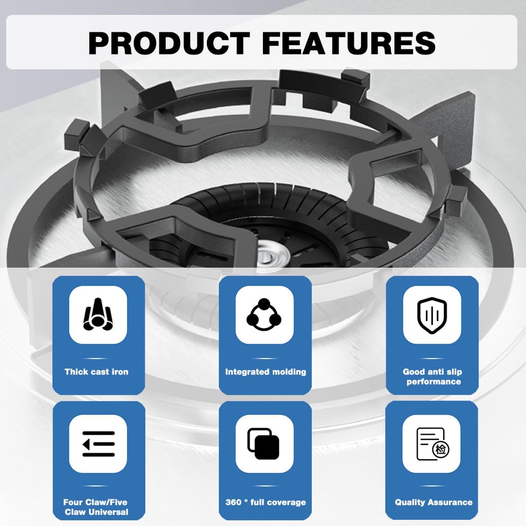 Supvox Cast Iron Wok Ring for Gas Stove with Ventilated Design and Stable Support | Easy to Clean
