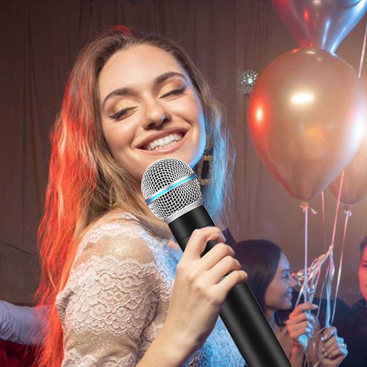 ZORBES Wireless Microphone for Karaoke and Performance with 160Feet UHF Range | Bluetooth Receiver and Cardioid Pickup