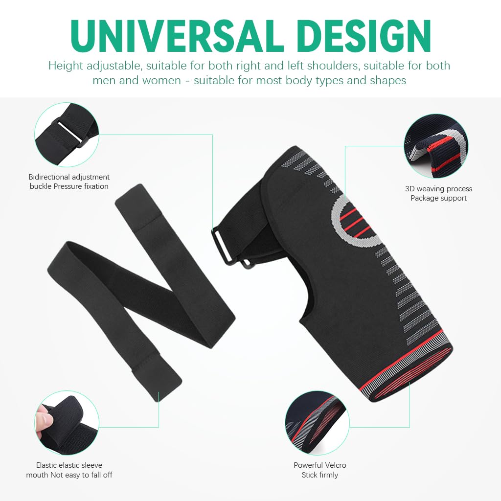 HANNEA Shoulder Brace for Rotator Cuff Recovery featuring Adjustable Straps and Breathable Mesh | Pain Relief Support for Men and Women