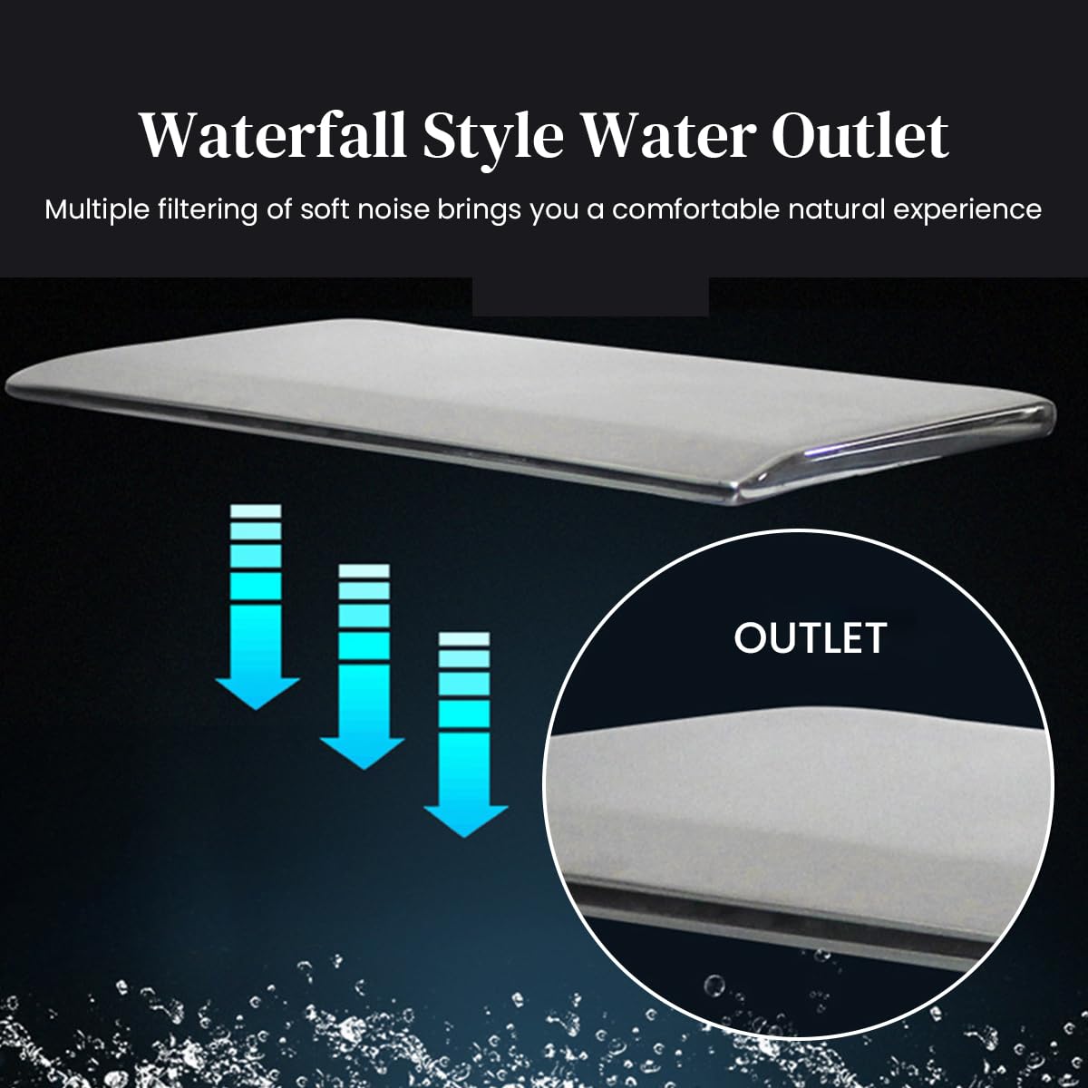 Supvox® Waterfall Shower Head for Bathroom Mirroring Stainless Steel Rainfall Shower Head At-Home Spa Waterfall Shower Head Replacement Universal Waterfall Shower Head for Bathroom, Spa, Hot Spring