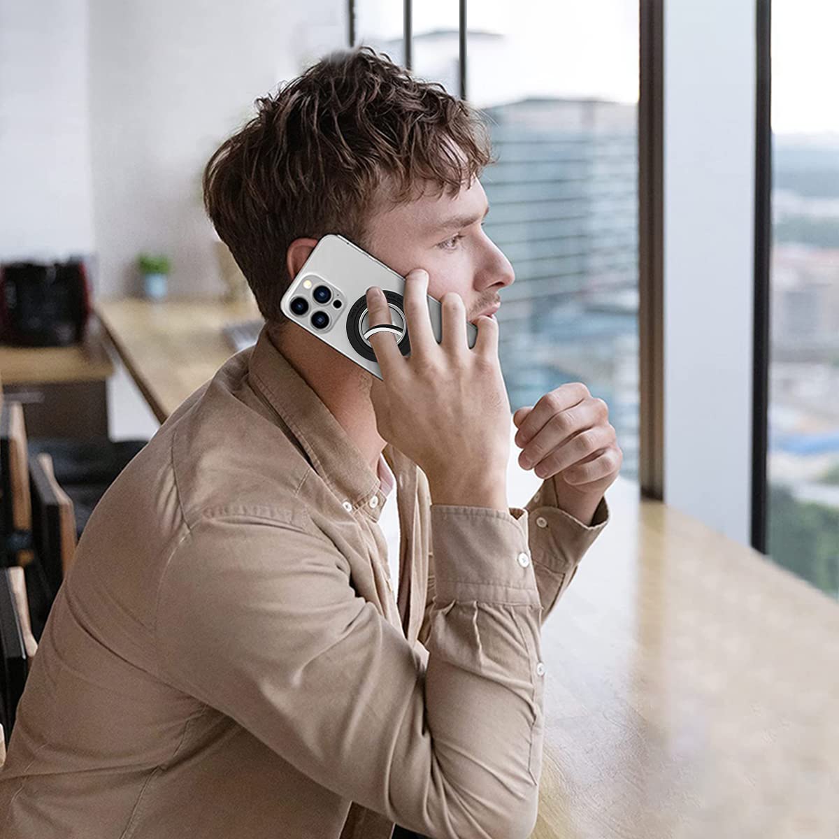 ZORBES Magnetic Phone Ring Holder for iPhone 16 15 14 Series with 2.2 lb Magnetic Force | 2 in 1 Grip and Stand