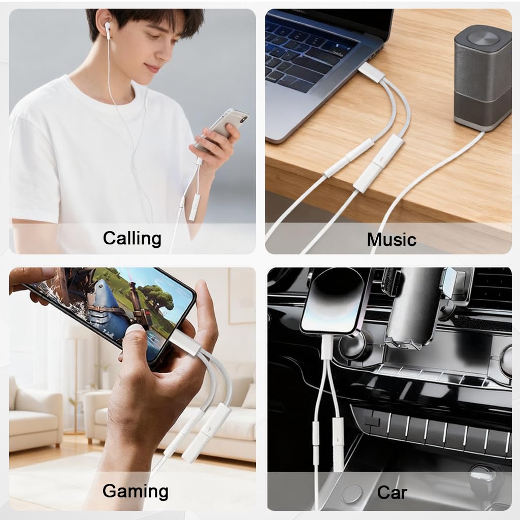 Verilux Type C to 3.5mm Audio Adapter with PD Fast Charging and Smart DAC Chip | Aluminum Alloy Design