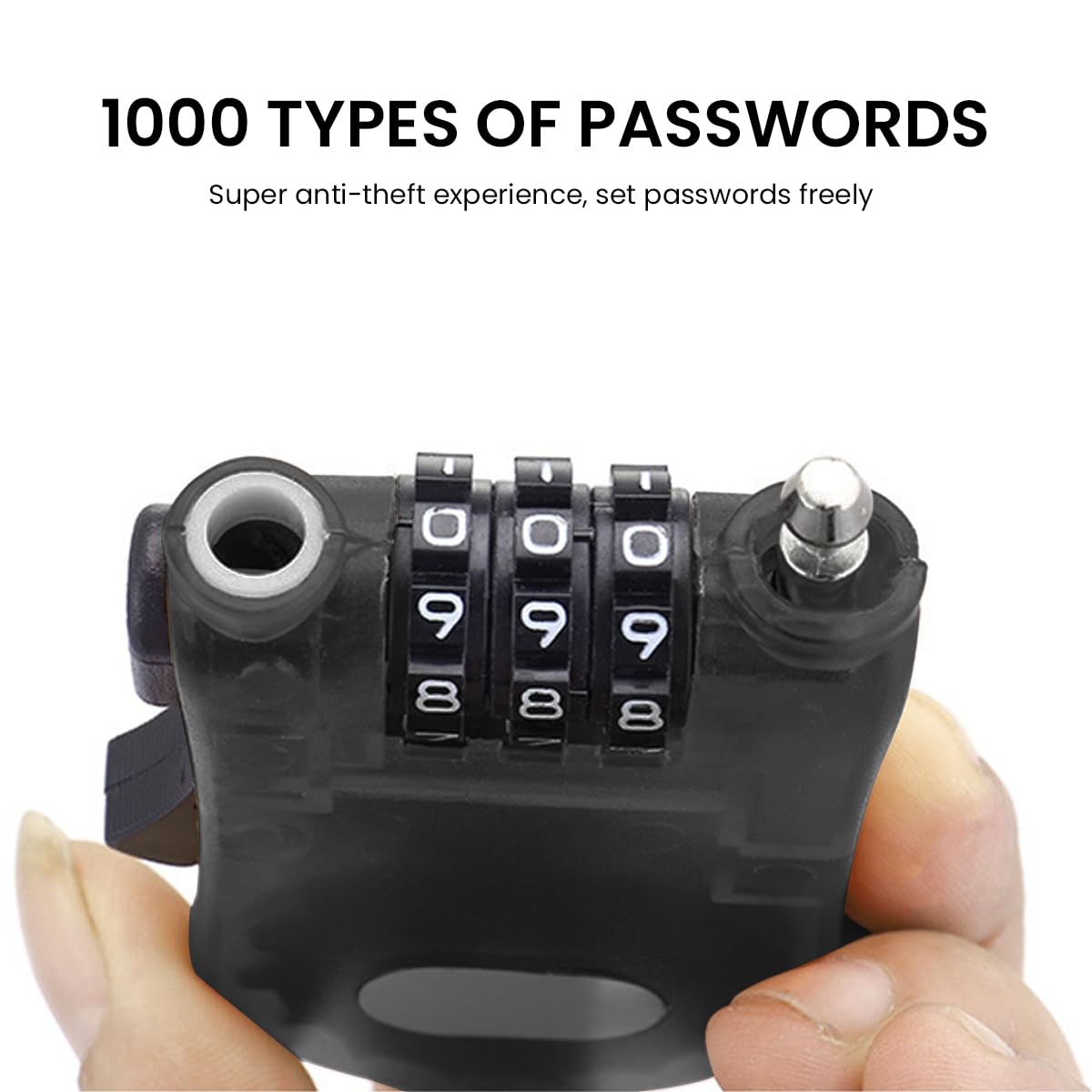 STHIRA Helmet Lock for Bike with 3 Digit Combination and Retractable Steel Cable | Metal Construction