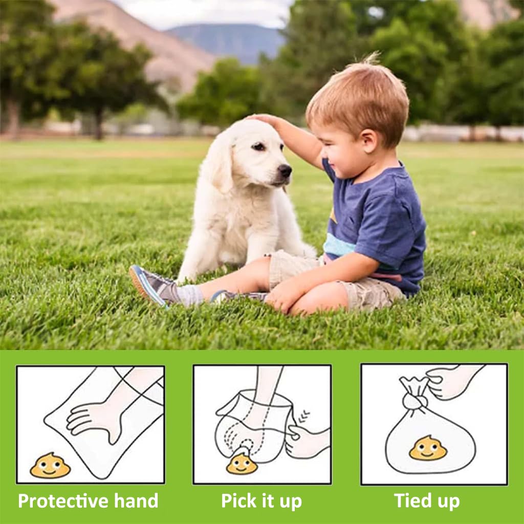 Qpets® 240 pcs Dog Poop Bag Biodegradable Dog Poop Bag Large Dog Poop Bag Leakproof Waste Bag Plastic Bag for Dog Walking Dog Supplies