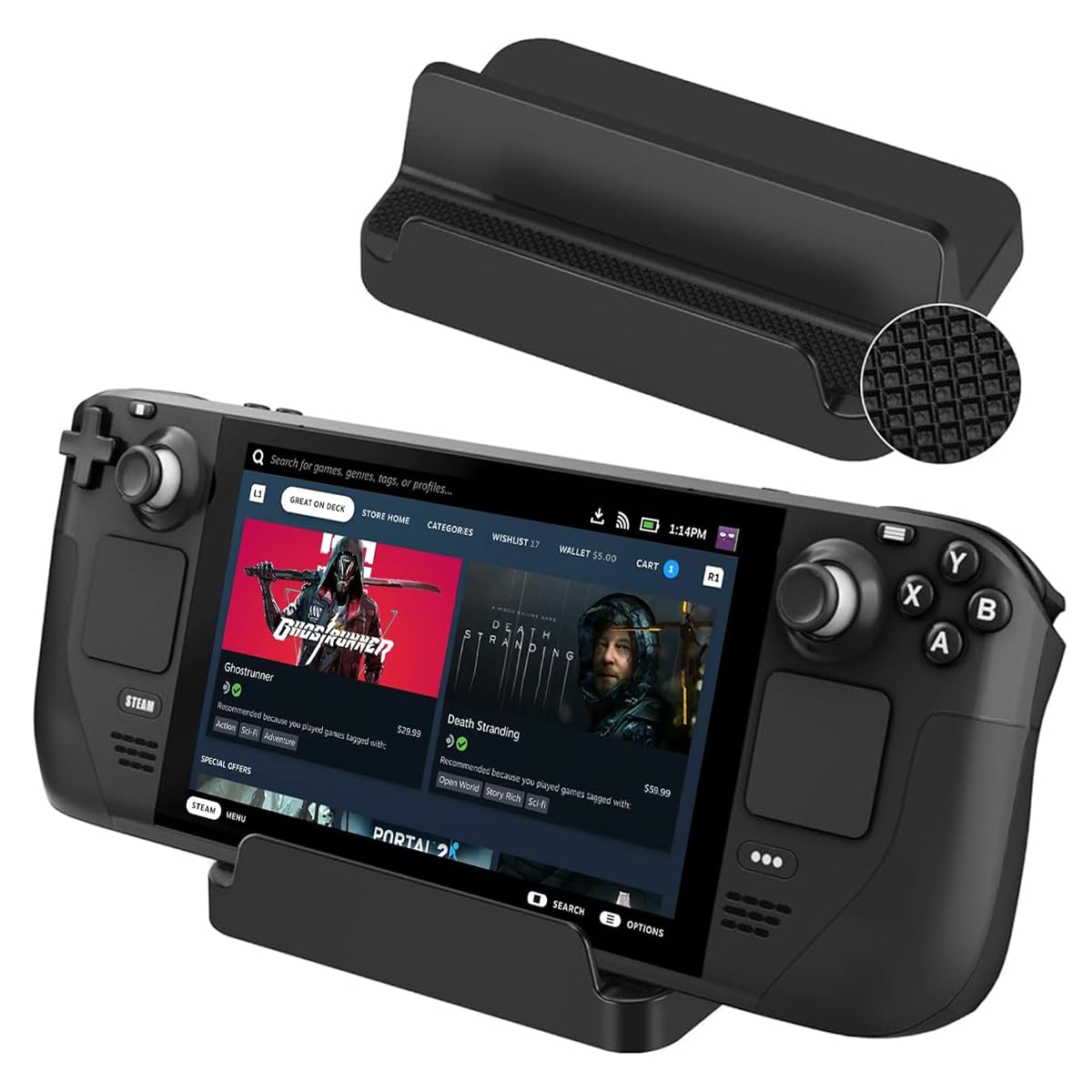 ZORBES Holder for Steam Deck with Anti Slip Base for Rog Ally and Switch | Stable Desk Stand