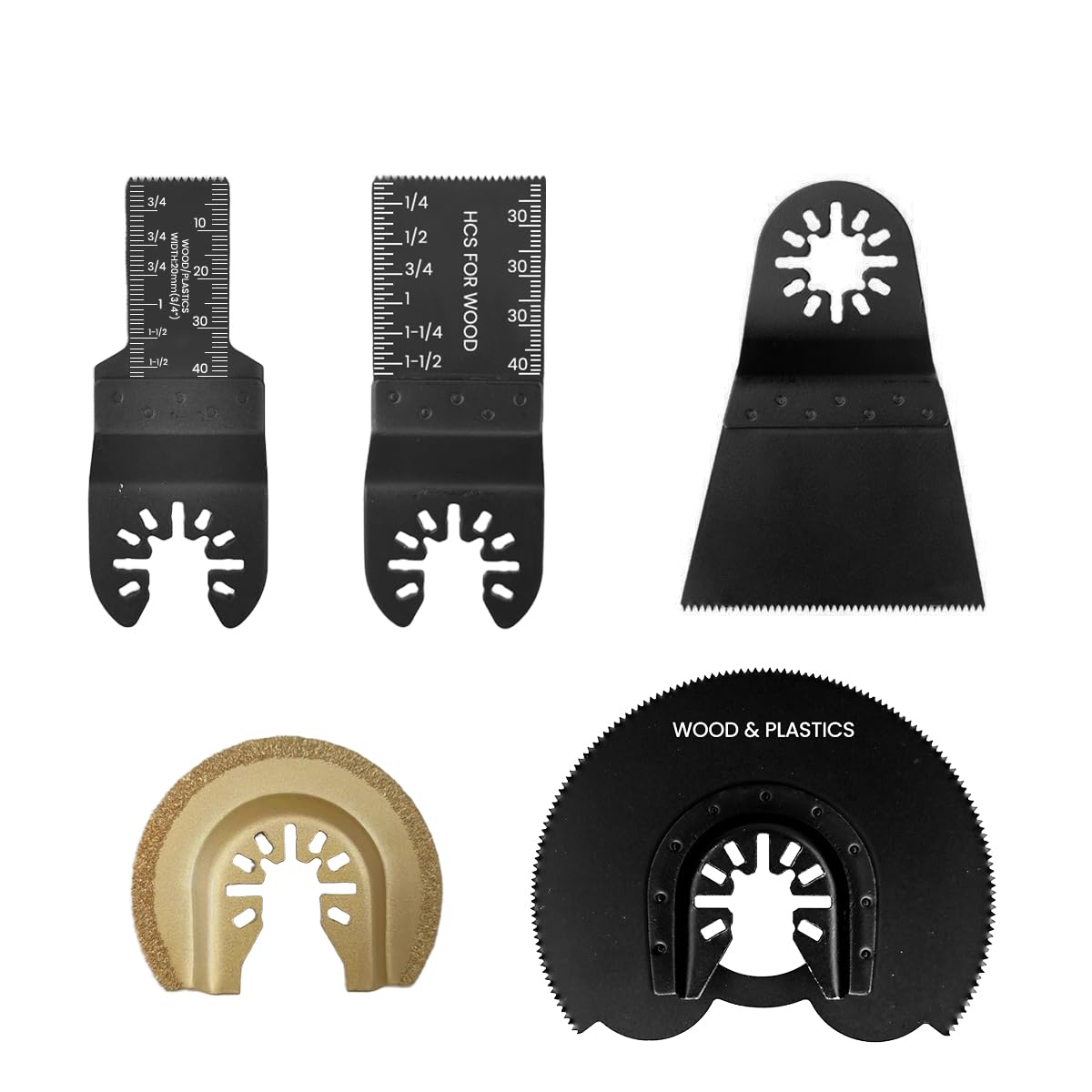 Serplex® 5Pcs Oscillating Tool Blades Wood Cutting Blades Oscillating Saw Blades Cutting Scrapping Interchangeable  Scraper Blades Quick Connection Universal Oscillating Tool Blades