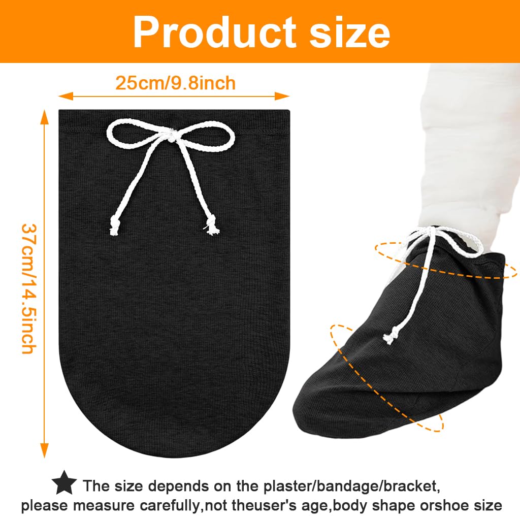 HANNEA Warm Cast Socks for Bandaged or Injured Feet with Drawstring Closure | Soft Protective Foot Sleeves