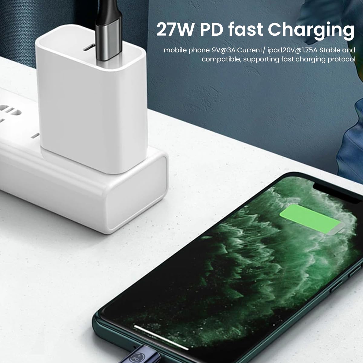 Verilux USB C to Lightning Adapter for iPhone and iPad featuring 27W PD fast charging | plug and play data sync