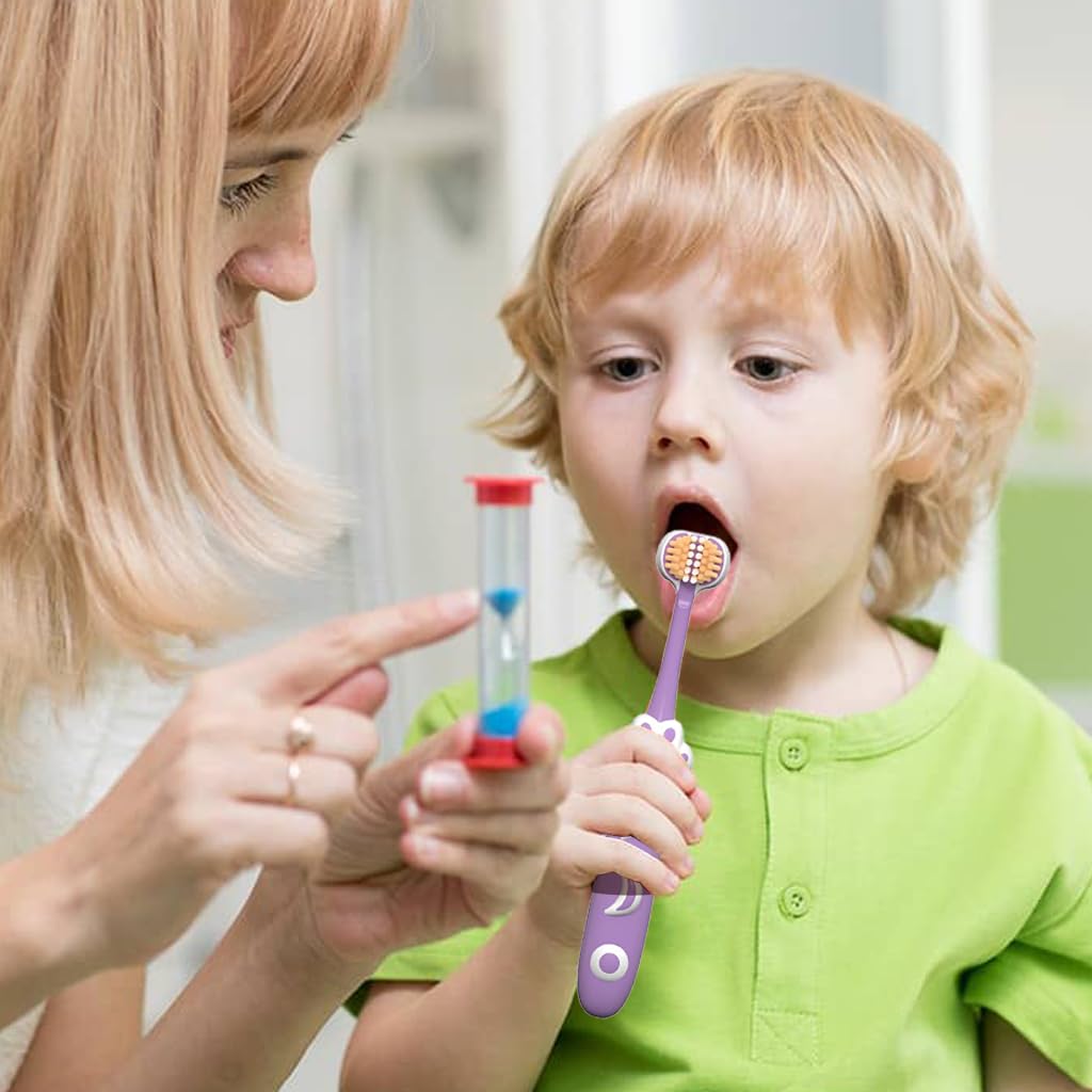 HANNEA Kids Toothbrush 8PCS with Ultra Soft Bristles for Sensitive Gums | Triple‑Sided Brush