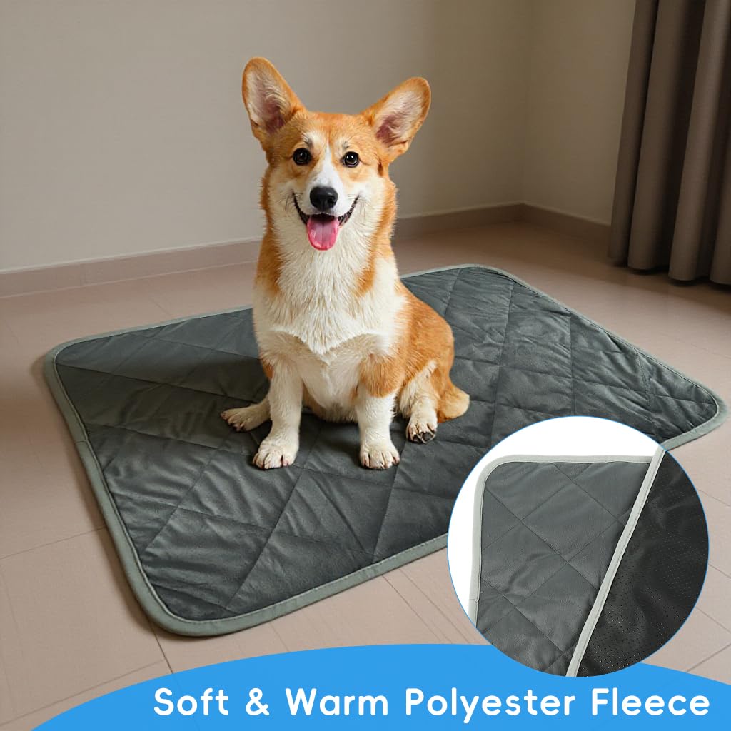 Qpets Thermal Pet Heating Pad for Winter Warmth with Anti Slip Bottom and Reversible Fleece 58x88cm