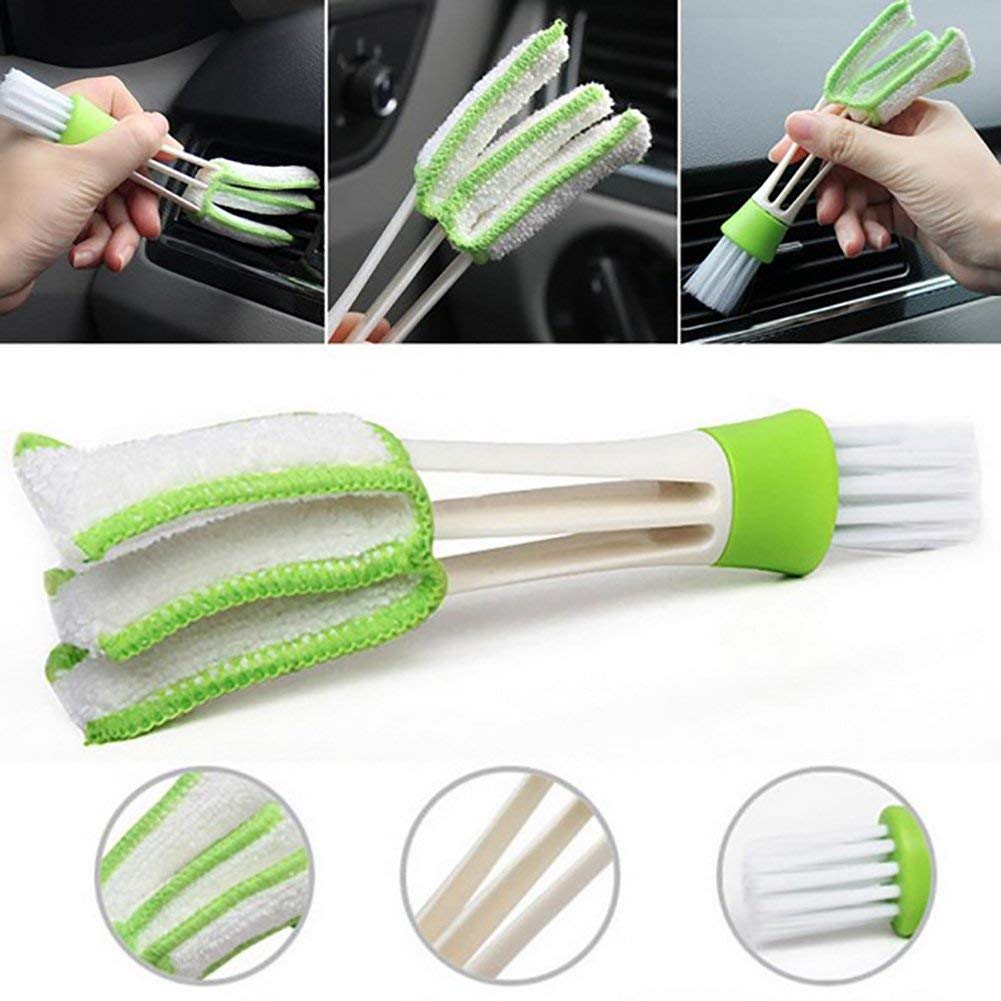 STHIRA Car Cleaning Brush Set for Wheels and Interior featuring Ergonomic Handle & 7pcs Natural Boar Hair Brushes