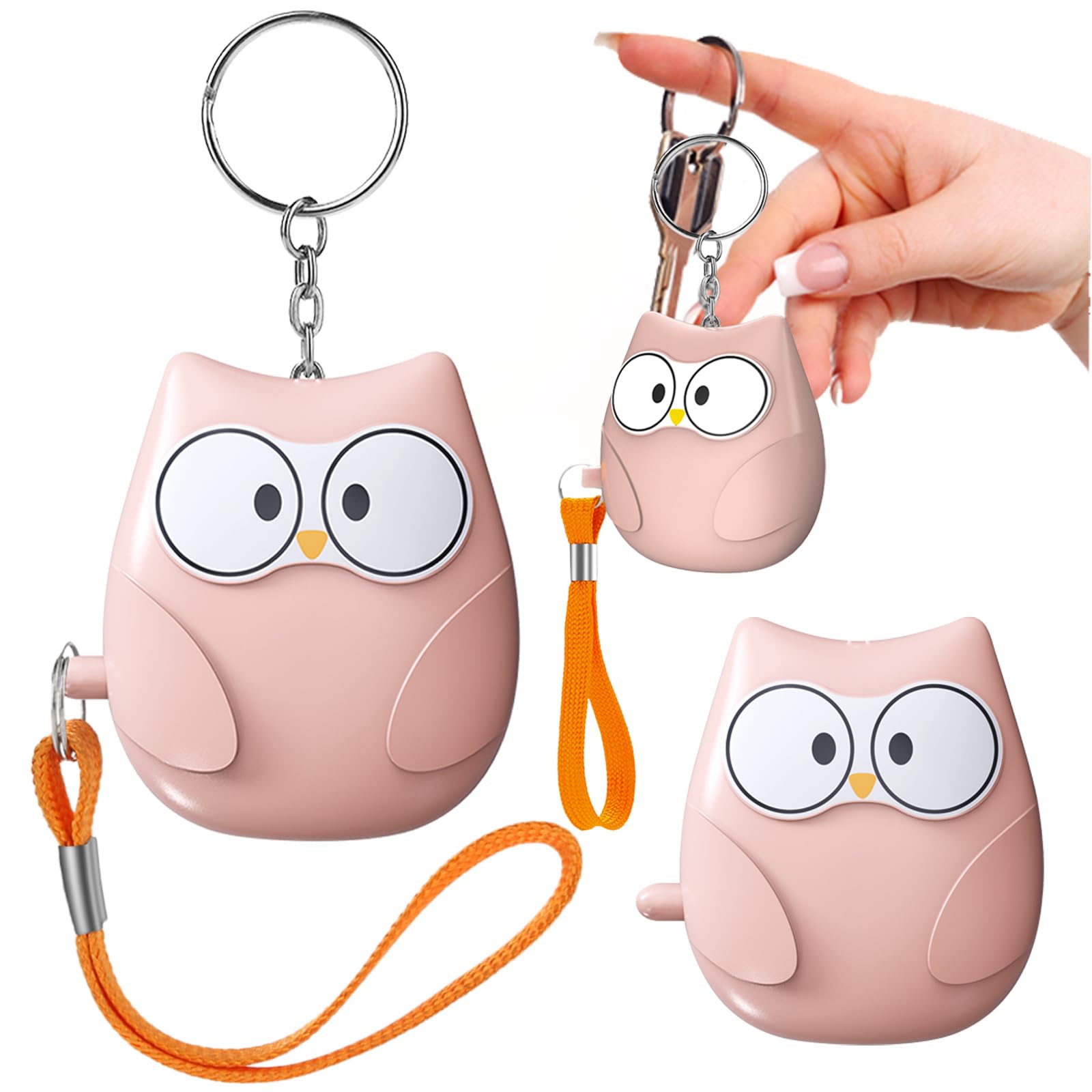 Serplex® Safe Sound Personal Alarm,3 Pack 130 dB Loud Siren Song Emergency Security Alarm Keychain with LED Light, Personal Sound Safety Siren for Women, Men, Children, Elderly-Pink