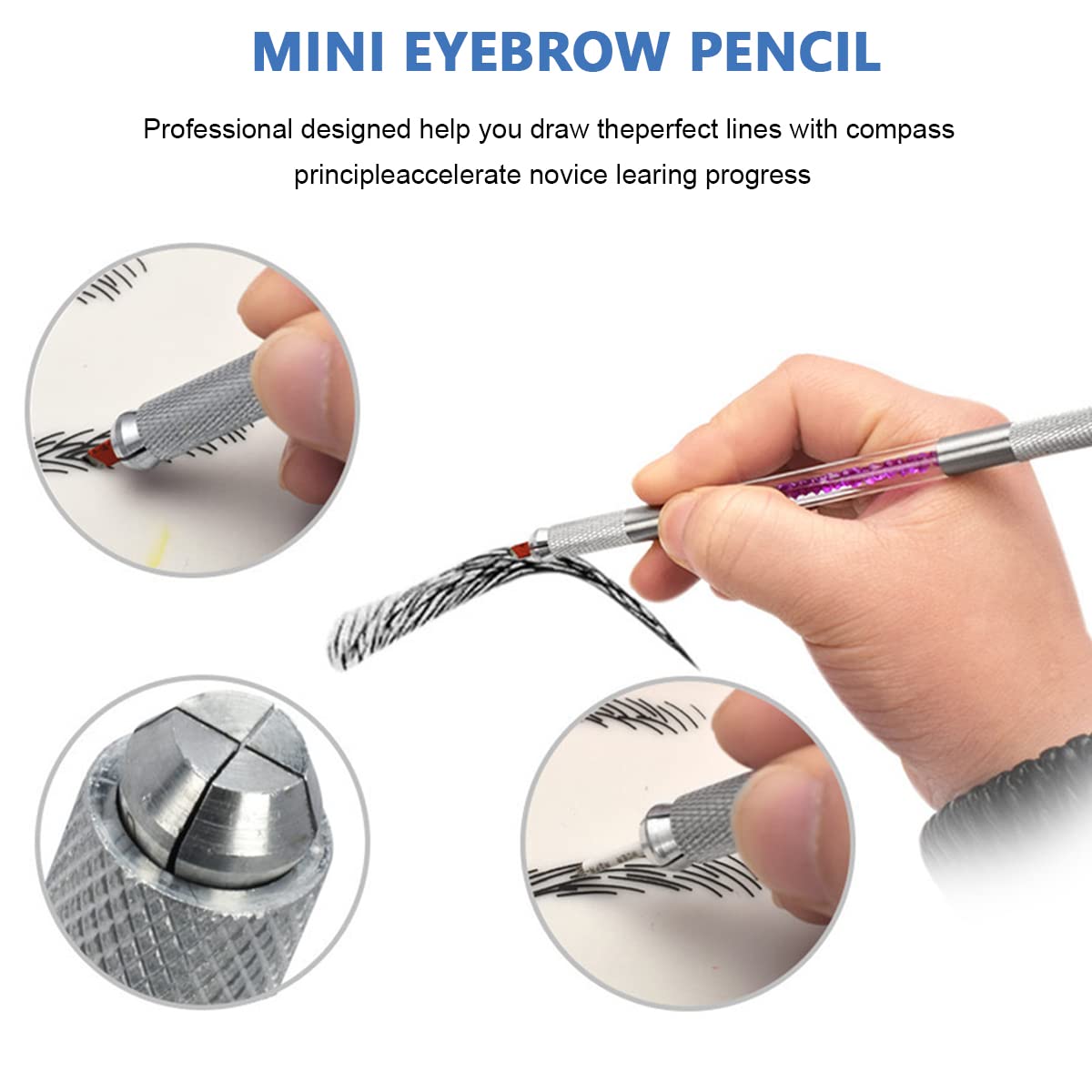 MAYCREATE Microblading Kit for Eyebrow Practice with 3 Needle Types and 210 pcs Tools | Anti Slip Pen and Black Ink for Beginners