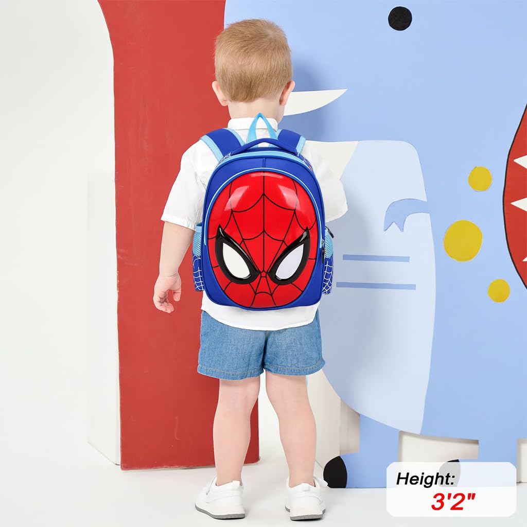 FANCYKU School Backpack for Kids with Large Capacity and Burden Relief | Blue Bag for Boys 2–4 Years