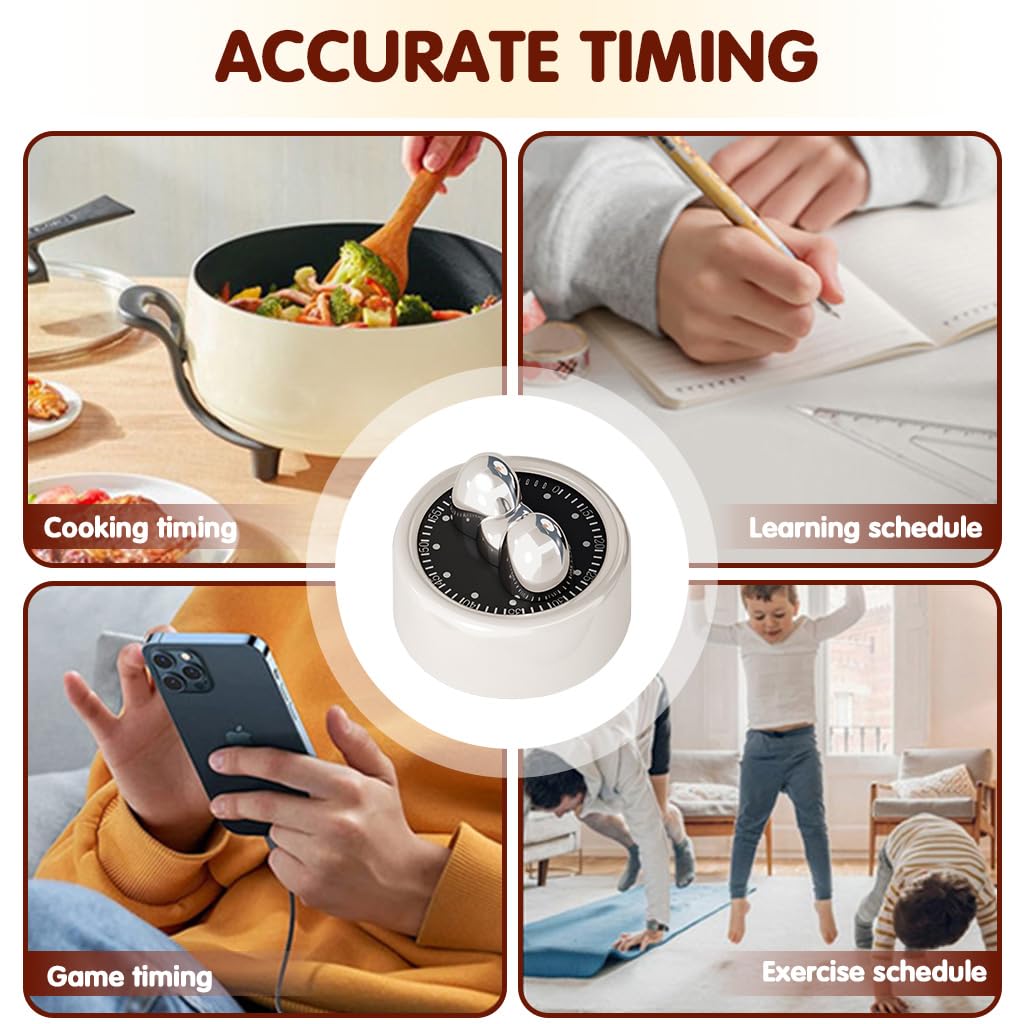 Supvox Kitchen Timer for Cooking and Baking with 3.2 in Dial and Mechanical Countdown | Stainless Steel Body