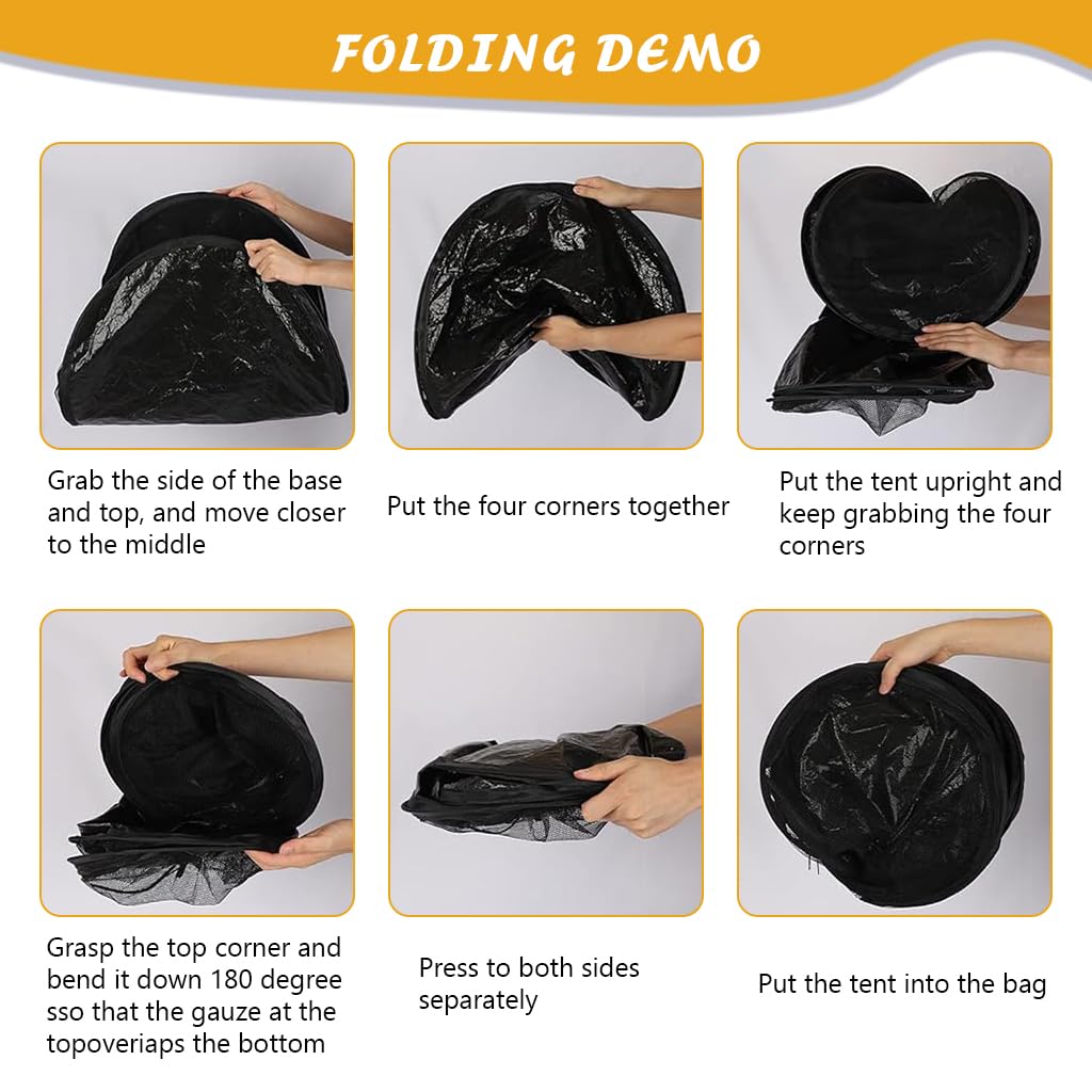 Qpets Cat Tent for Outdoor and Indoor Use with Dual Zip Mesh Doors & Steel Frame | 43.3 x 23.6 x 15 in Breathable Mesh and Oxford Cloth Base