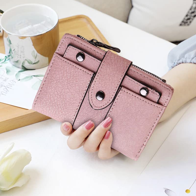 PALAY Small Purse for Girls featuring Bifold Structure and 14×10cm Size | Pink PU Leather Wallet
