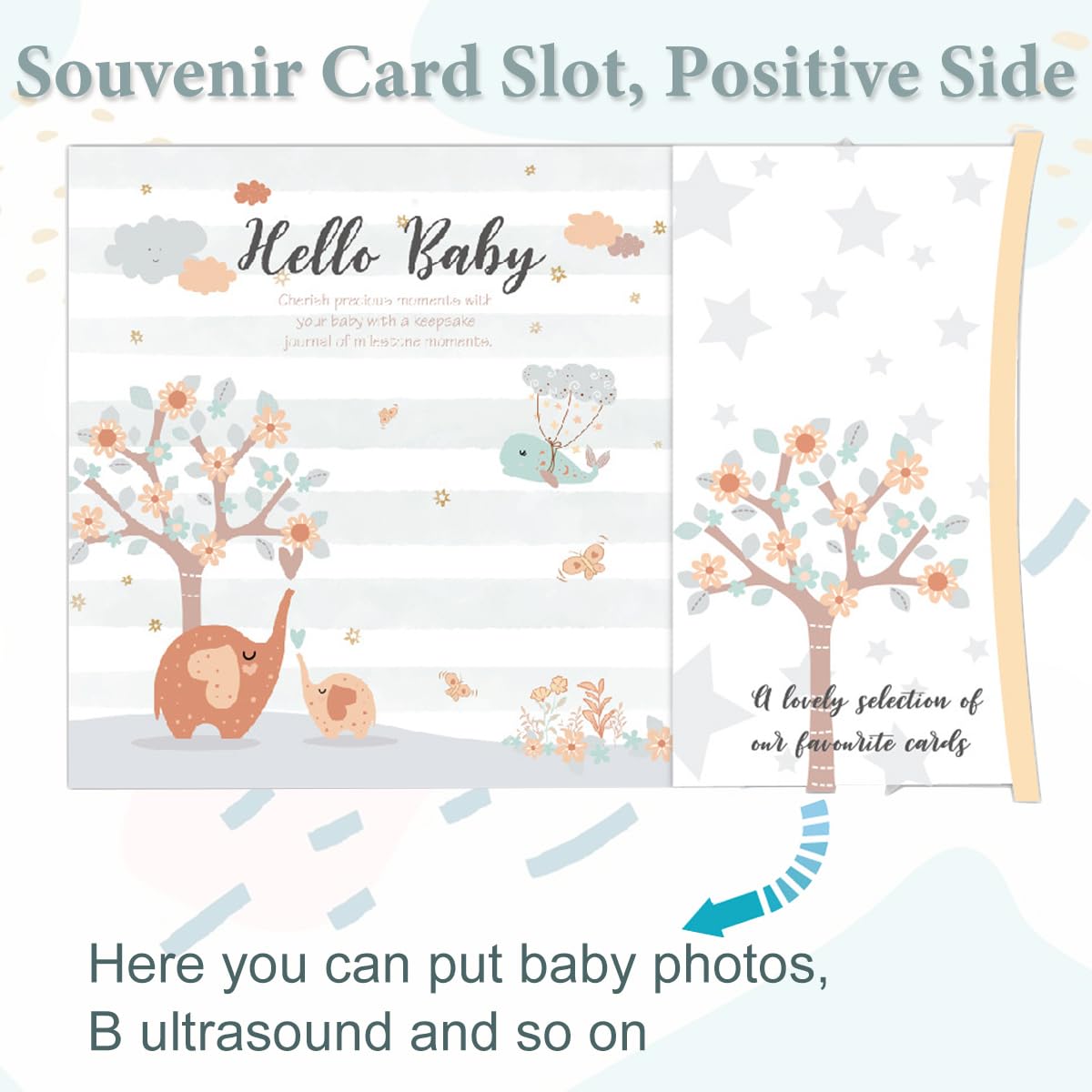 SNOWIE SOFT Baby Memory Book for Newborns with 50 Pages and Decorative Stickers | Photo Scrapbook Album