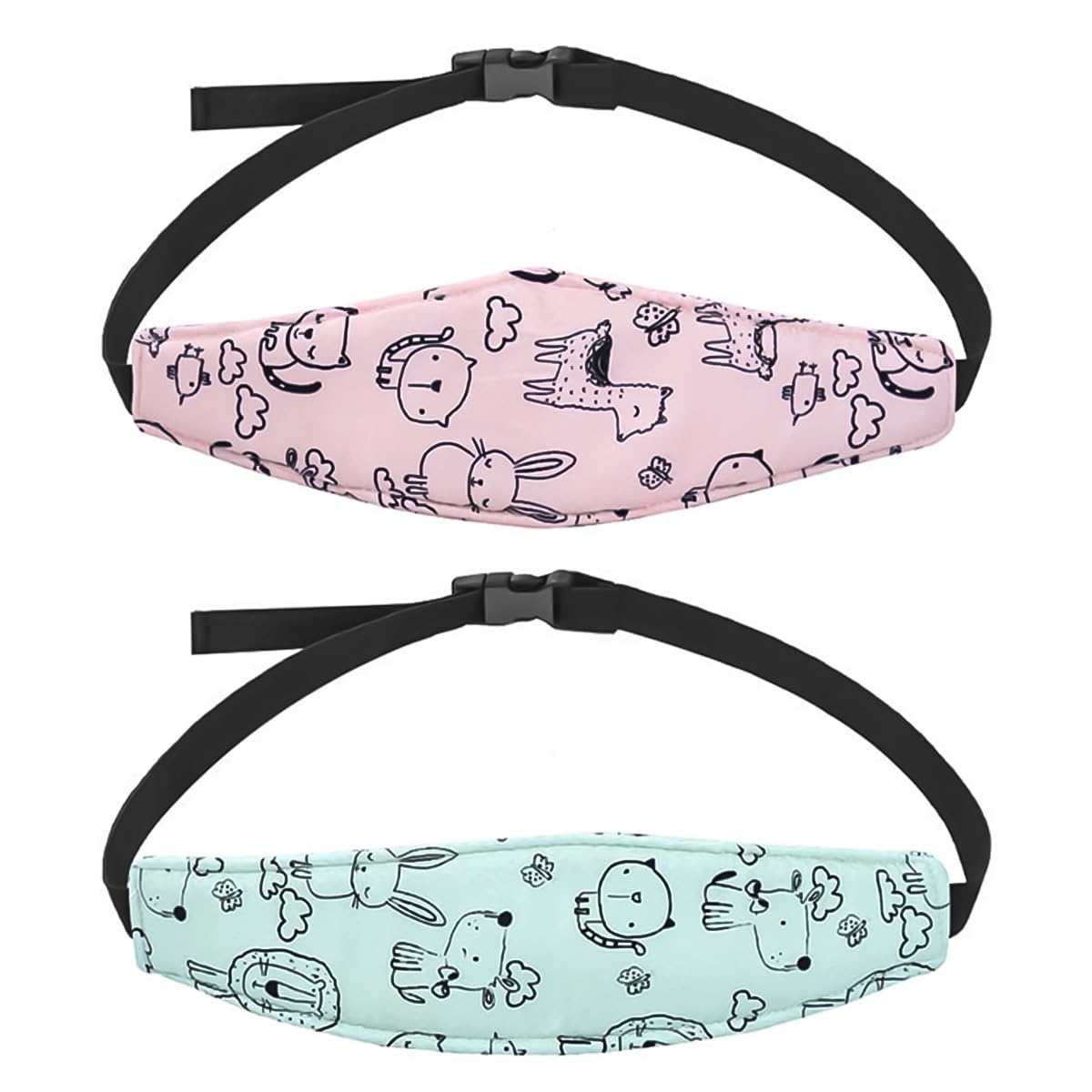 SNOWIE SOFT Baby Head Support Band for Car Seat with Adjustable Elastic Strap | 2pcs Cotton Pad