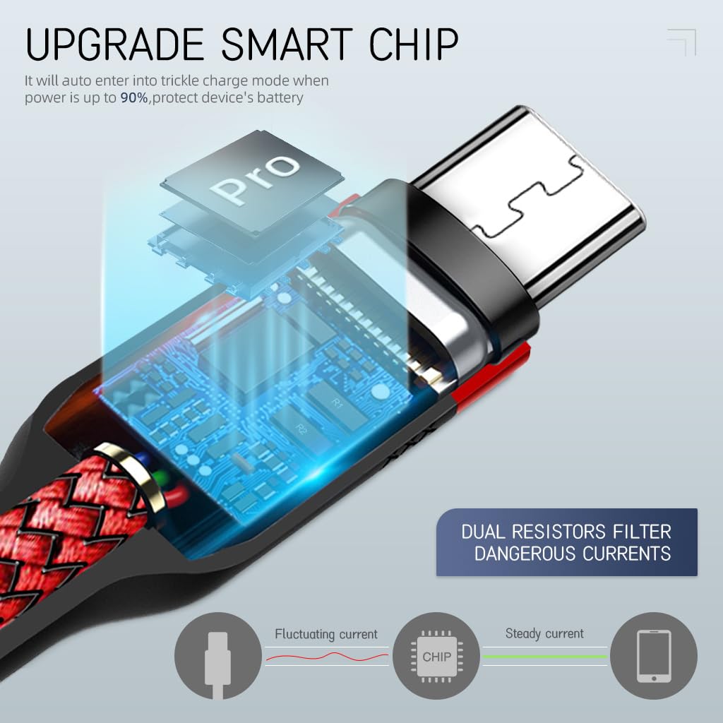 Verilux USB A to Micro USB Charging Cable 9.8 ft with Braided Nylon Build | 480Mbps Data Sync