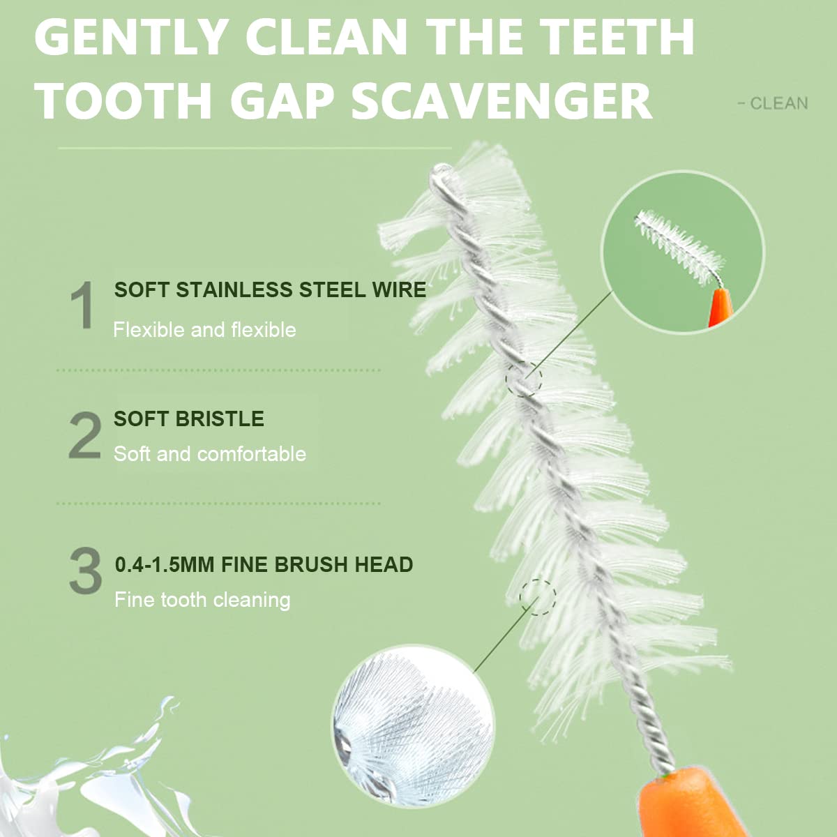 HANNEA Interdental Brushes 30pcs Set for Teeth Cleaning with Bendable Tip & Covers | Nylon Bristles