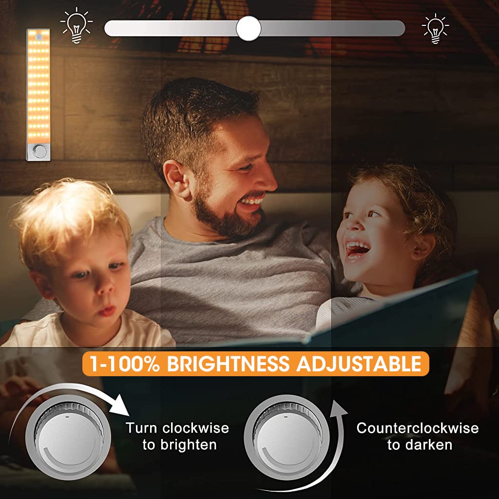 Verilux Wireless Cabinet Light for Closet and Wardrobe featuring 128 LEDs and 25cm Magnetic Mount | USB Rechargeable