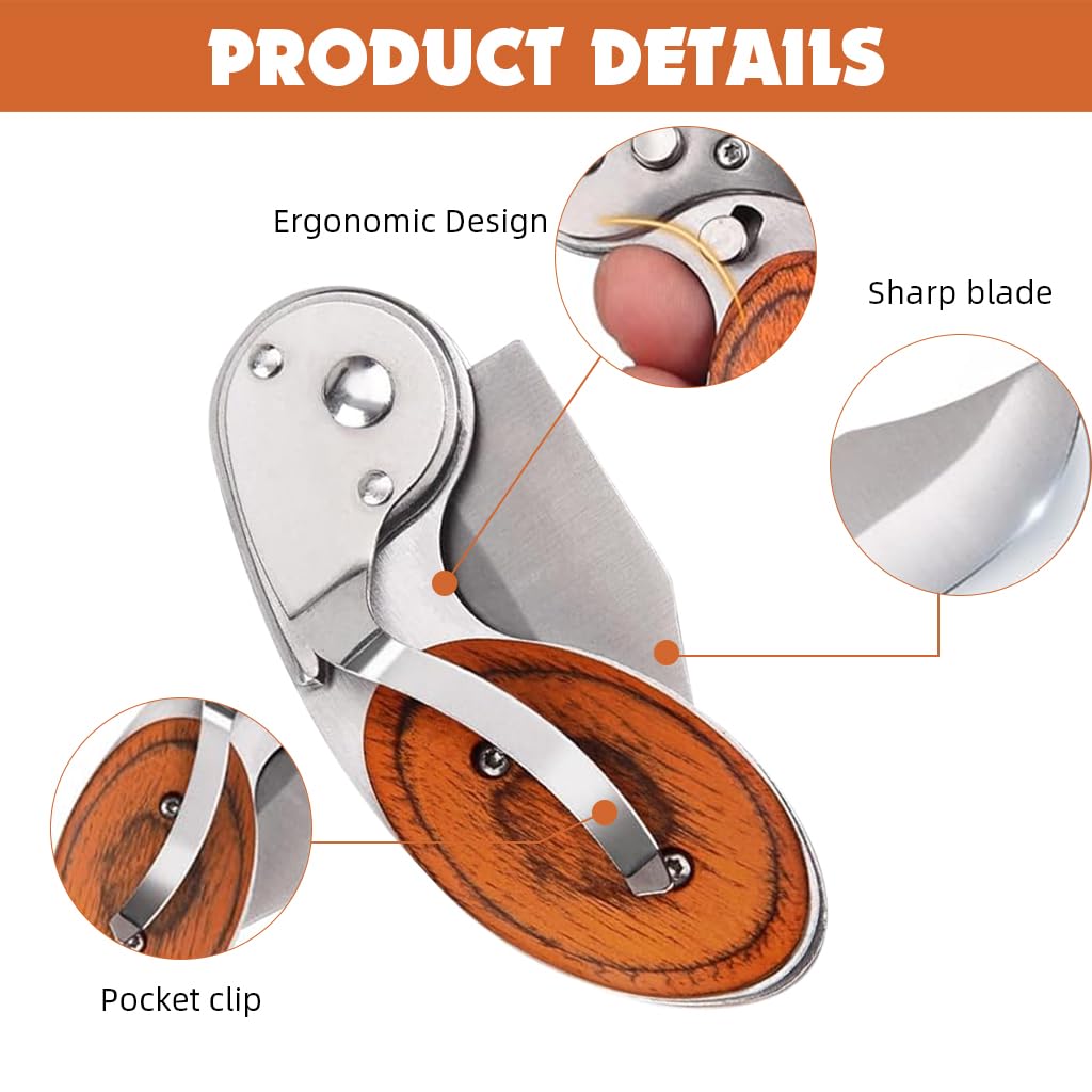 ZIBUYU Pocket Cutter Portable Mini Folding Cutter Stainless Steel Cutter Multi Purpose Outdoor Carry On Cutter with Safety Lock Box Opener Self Defence Tool Camping Gadget Emergency Tool