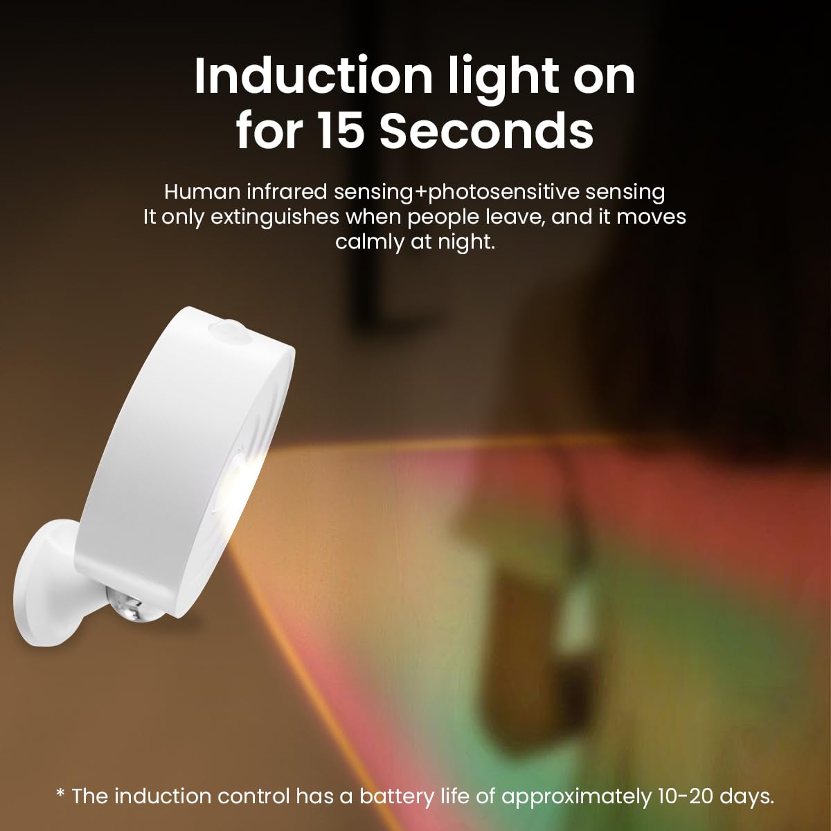 ELEPHANTBOAT LED Atmosphere Light for Bedroom and Closet with 360° Rotation | Motion Sensor Rechargeable Night Lamp