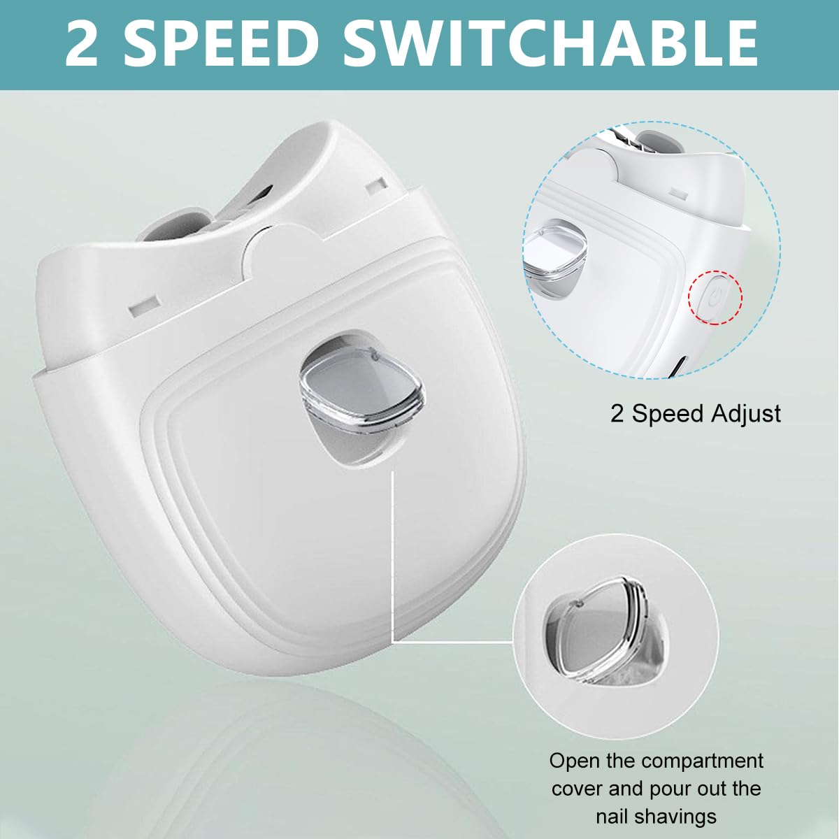 SNOWIE SOFT Baby Nail Trimmer for Newborns with LED Light and 2 Speed Modes | USB Rechargeable