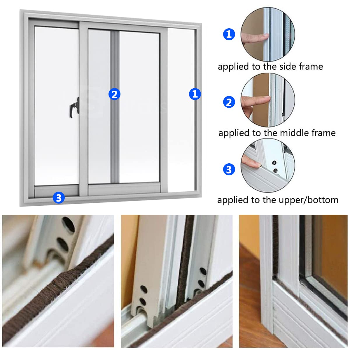 HASTHIP Door Sealing Strip for Doors and Windows featuring 10 m Self Adhesive Felt | Grey