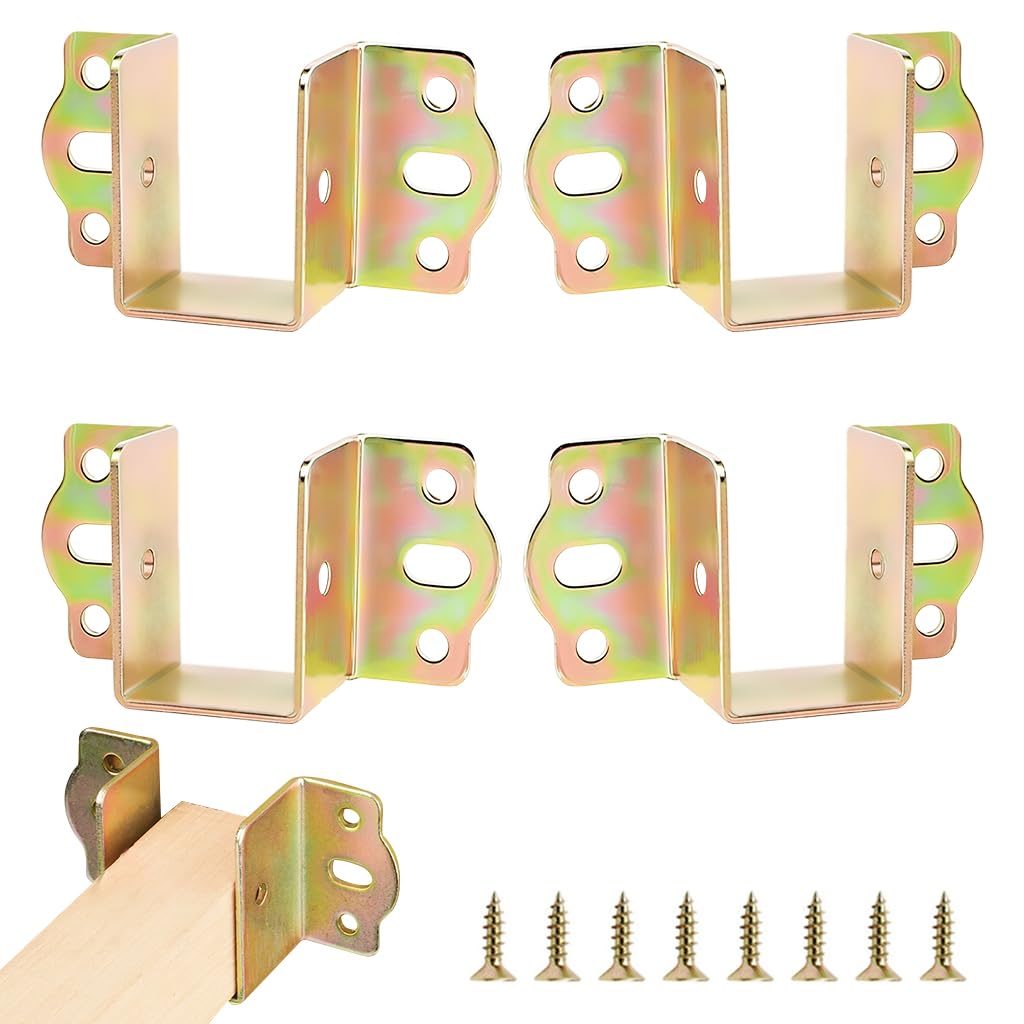 Serplex U Type Bed Hinges for 35mm Wooden Beams featuring Pre Punched Alloy Steel Brackets | Pack of 4