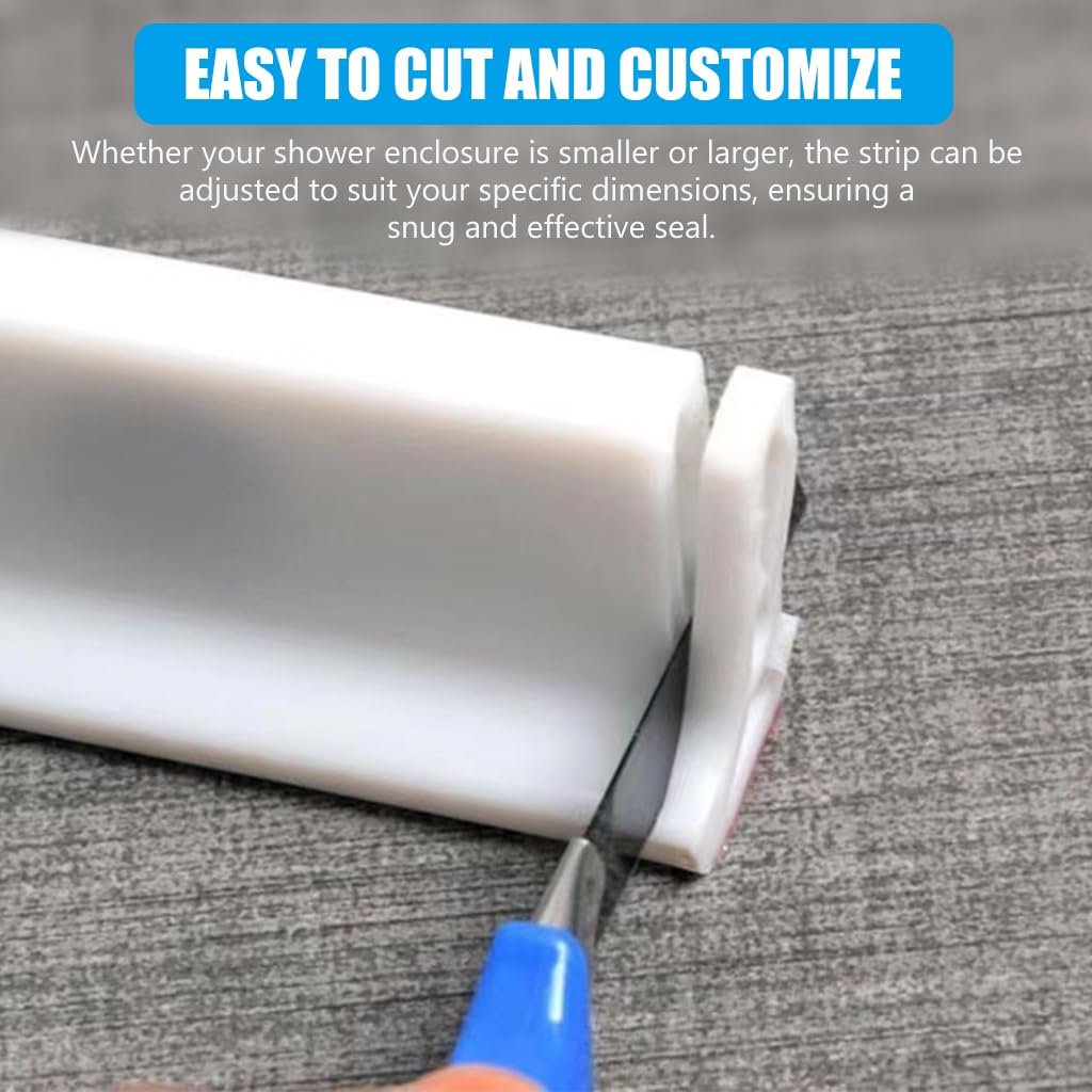 HASTHIP Water Stopper for Bathroom and Kitchen with 100cm TPE Splash Guard | Easy Glue Installation